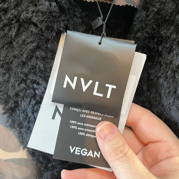 NVLT Anthropologie Camo Faux Fur‎ Lined Shearling Winter Coat Size S - Picture 4 of 7